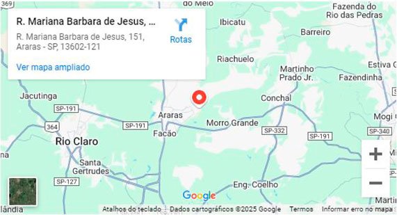 mapa endereço Baquellites Araras,SP